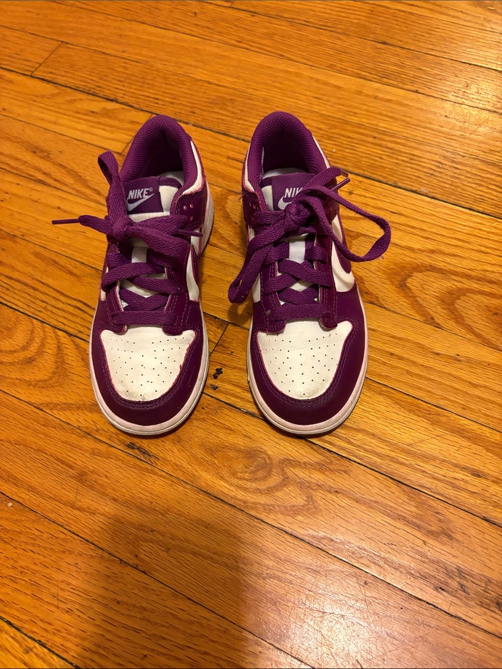 Nike Kids Purple and White Lace-Up Sneakers